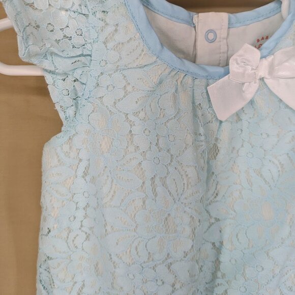3-6 Month Infant Girl Lace Lt. Blue Bubble Romper Cat & Jack Very Feminine - Picture 4 of 5